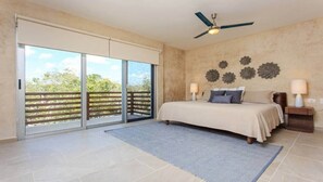 Beautiful natural light illuminates this spacious master room