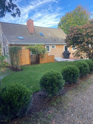 new outdoor shower and deck