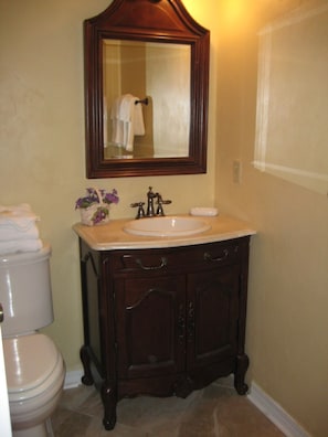 Full bathroom with stall shower