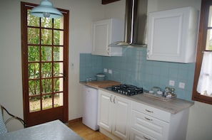 Kitchen and door to garden