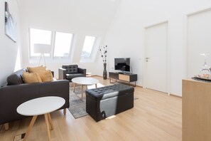 Living room with High ceiling