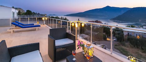 The view of Kalamar Bay from the top terrace.