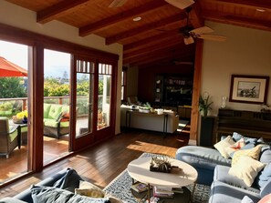 Living room with less drab outside furniture