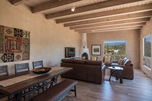 Dining room flows into living room