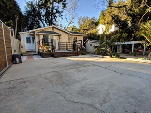 front house on left and back house on right from driveway