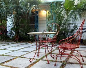 Front patio is the perfect place for morning coffee!