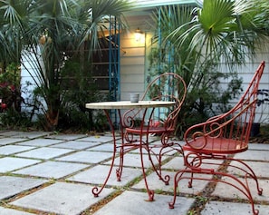 Front patio is the perfect place for morning coffee!