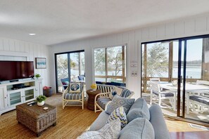 The main living space has tons of natural light and amazing views