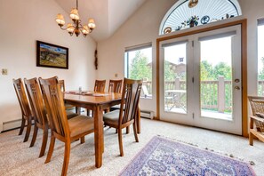 Wooden Dining Table with plenty of seating for the whole group - 8 people