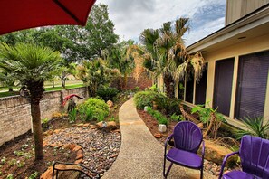 Landscaped back yard