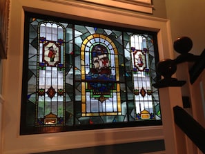 Stained Glass between first and second floor. 