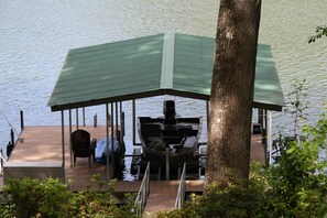 Dock with Kayak and ladder.  