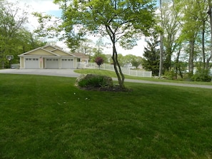 View of driveway and house from street.