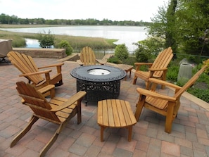 Enjoy conversation and view around firepit.