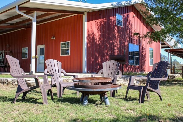 RED BARN with yard area