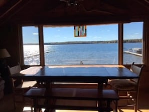 Dining table overlooking the lake