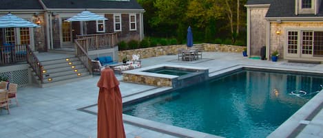 Backyard with pool and spa