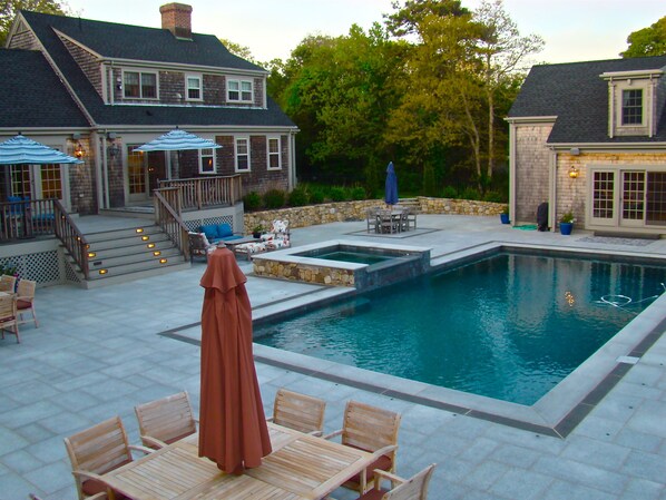 Backyard with pool and spa