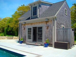 Guest house overlooking the pool