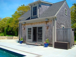 Guest house overlooking the pool