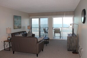 Living Room with Gulf Front Balcony!