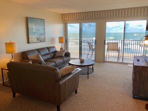 Living Room with direct Gulf Front Balcony! Spectacular Views!
