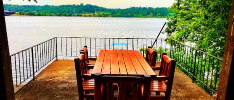 Boat house view of the river