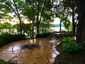 Patio and fire pit area (hot tub is out here also)