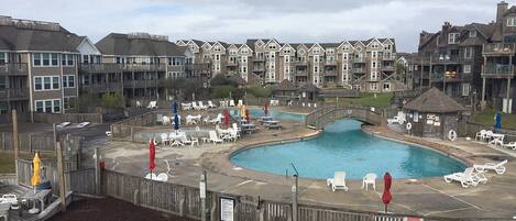 View of resort and outdoor pool