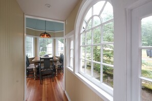 Teahouse dining room.  Octagon with stunning views through 7 windows. 