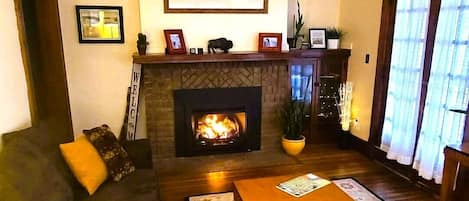 3BR with Gas Fireplace for winter warmth and Central AC for summer comfort.
