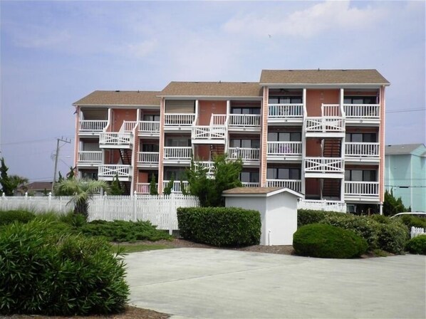 View of Building from Pool Side Area.