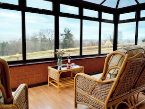 Consevatory with great views over the valley | Bryn Villa, Howey, near Llandrindod Wells