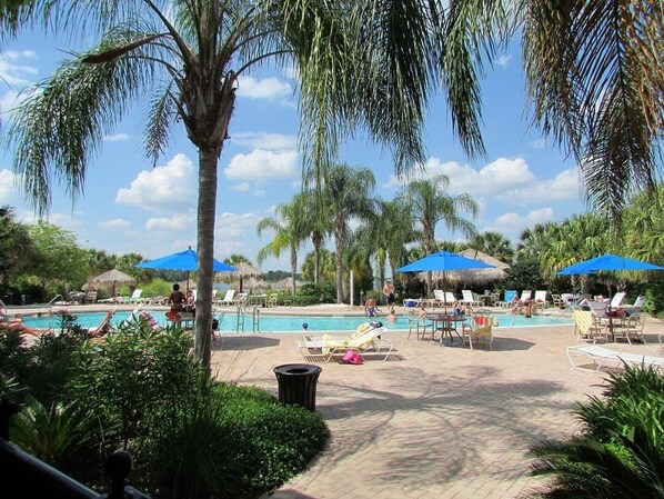 Pool and man made beach on the edge of Lake Davenport.