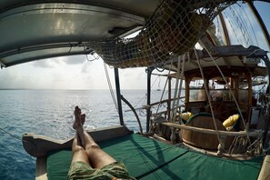 Relax on the back of the boat