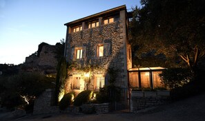 Façade at night