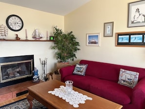 LIVING ROOM AND FIREPLACE