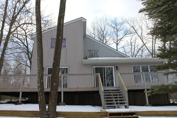 Backyard view of house