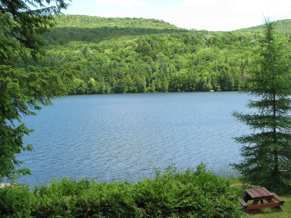 Lakefront views from your private deck await!