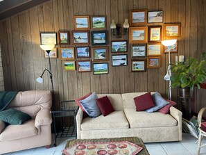 Artwork collage in the living room