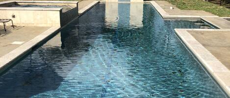 Gunite swimming pool is 60 foot long
