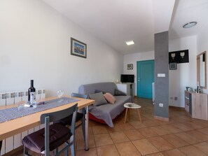Living room and dining room