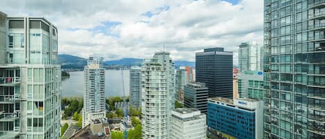 Enjoy stunning views of the Burrard Inlet and North Shore Mountains