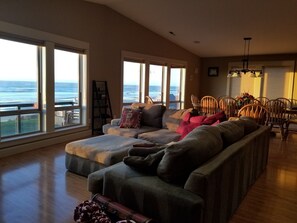 Enjoy sitting in our comfy couch watching the waves roll!!