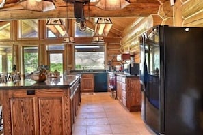 Large Kitchen with Island seating.