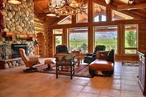 Upstairs cozy seating area with views