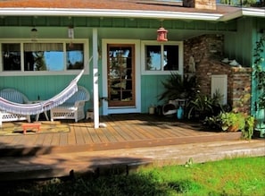 Kitchen door to deck and seating area