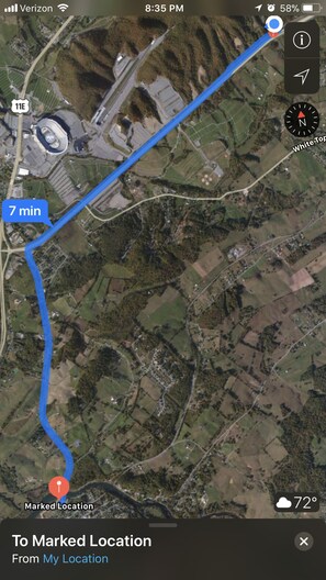 Driving time to public access ramp to Holston River/Boone Lake