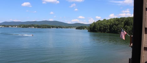 Beautiful lake vistas from main level condo deck