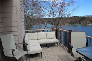 Main deck furniture includes new couch to relax and enjoy the views